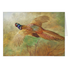 アーチバルト飛んでいるラバーンpheasant鳥のアートカード