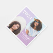 アーチパープル2枚の写真卒業 スタンダードランチョンナプキン (角)