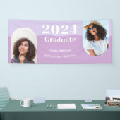 アーチパープル2枚の写真卒業 横断幕 (トレードショー)