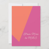 アーチビルバントピンク&オレンジフローラブライダルシャワー 招待状 (裏面)