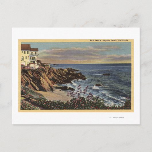 アーチビーチのビュー(花) ポストカード (正面)
