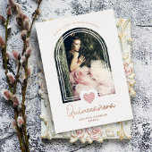 アーチピスペインのンクモダンハート写真キンセアニラ 箔招待状