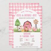 アーチピンクプライド農場オインクバモーー2歳の誕生日 招待状 (正面/裏面)