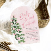 アーチピンクボウベビー外は冷たいベビーシャワー 招待状