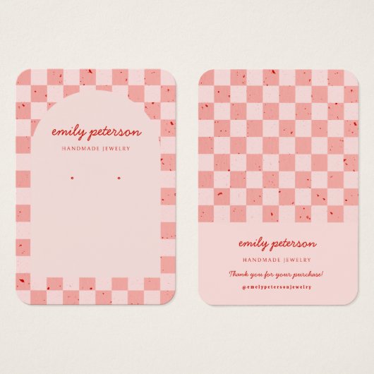 アーチピンクモダンレッドジェウェルリーカード (正面&裏面)