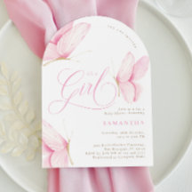 アーチピンク蝶ガールベビーシャワー