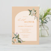 アーチピーチモダンフローラブライダルシャワー招待 招待状 (スタンド正面)