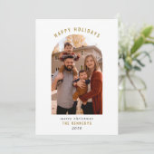 アーチファミモダンリーフォトハッピーホリデイズクリスマス  シーズンカード (スタンド正面)
