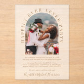 アーチフォトウェディングレセプションの後に幸せに アクリル招待状 (正面)