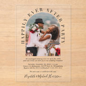 アーチフォトウェディングレセプションの後に幸せに アクリル招待状 (正面)