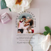 アーチフォトウェディングレセプションの後に幸せに アクリル招待状