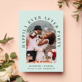 アーチフォトエレガントミントウェディングレセプション 招待状