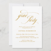 アーチフォトエレガント金ゴールドスクリプト卒業パーティー 招待状 (裏面)