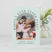 アーチフォトエレガントQRコードミントウェディングレセプション 招待状 (スタンド正面)