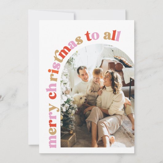 アーチフォトカラフルメリークリスマスカード シーズンカード (正面)