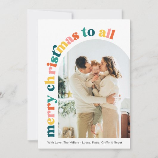 アーチフォトカラフルメリークリスマスカード シーズンカード (正面)