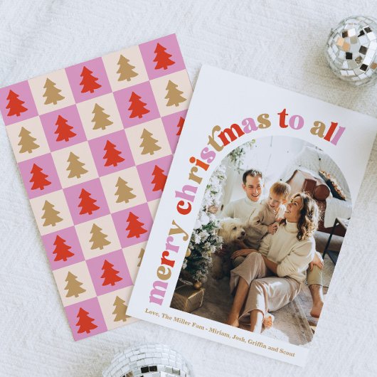 アーチフォトカラフルメリークリスマスカード シーズンカード