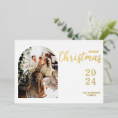 アーチフォトクリモダンスマスフォイルホリデーカード 箔シーズンカード (立ち正面)