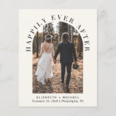 アーチフォトクリームウェディングレセプション招待状 (正面)