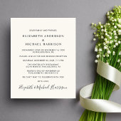 アーチフォトクリームウェディングレセプション招待状