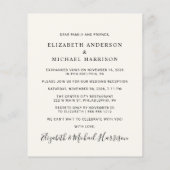 アーチフォトクリームウェディングレセプション招待状 (裏面)