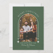 アーチフォトグモダンリーグリーンメリークリスマス シーズンカード (正面)