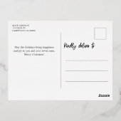 アーチフォトコラージメリークリスマスフォイルホリデー 箔シーズンポストカード (裏面)