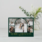 アーチフォトコラージメリークリスマスフォイルホリデー 箔シーズンポストカード (立ち正面)