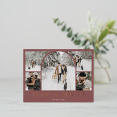 アーチフォトコラージメリークリスマスフォイルホリデー 箔シーズンポストカード (立ち正面)