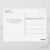 アーチフォトコラージメリークリスマスフォイルホリデー 箔シーズンポストカード (裏面)