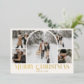 アーチフォトコラージュヴィンテージアイボリー 箔シーズンカード (立ち正面)