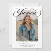 アーチフォトコラージュ白黒卒業 招待状 (正面)