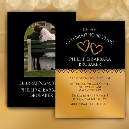 アーチフォトゴールデン結婚50周年記念パーティー 招待状