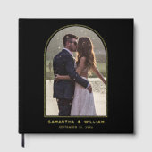 アーチフォトゴールドフォイルタイポグラフィエレガントウェディング ゲストブック (正面)