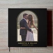 アーチフォトゴールドフォイルタイポグラフィエレガントウェディング ゲストブック