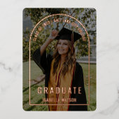 アーチフォトシックモダングラッドパーティー 箔招待状 (正面)