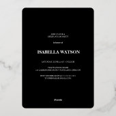 アーチフォトシックモダングラッドパーティー 箔招待状 (裏面)