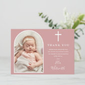 アーチフォトダスティエレガントバラピンクバプテスマ サンキューカード (スタンド正面)