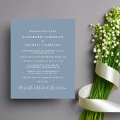 アーチフォトダスティブルーウェディングレセプション招待状