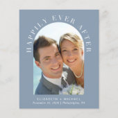 アーチフォトダスティブルーウェディングレセプション招待状 (正面)
