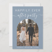 アーチフォトダスティブルーウェディングレセプション 招待状 (正面)