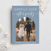 アーチフォトダスティブルーウェディングレセプション 招待状