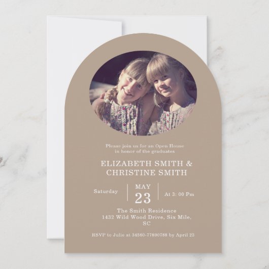 アーチフォトツインカレッジ高校卒業 招待状 (裏面)