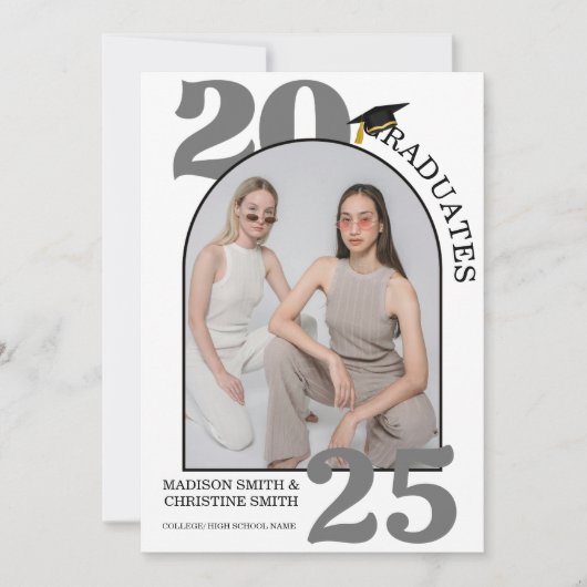 アーチフォトツインカレッジ高校卒業 案内状 (正面)