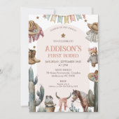 アーチフォトバックファーストRodeo Western 1st誕生日 招待状 (正面)