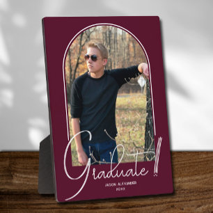 アーチフォトバーガンディ卒業 フォトプラーク