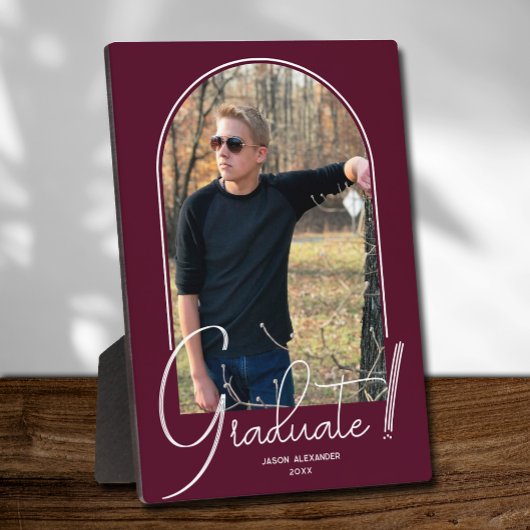 アーチフォトバーガンディ卒業 フォトプラーク