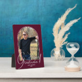 アーチフォトバーガンディ卒業 フォトプラーク (側面)