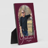 アーチフォトバーガンディ卒業 フォトプラーク (側面)