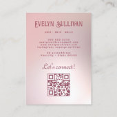 アーチフォトピンクボウフェイクフォイルヘアビジネスカード 名刺 (裏面)